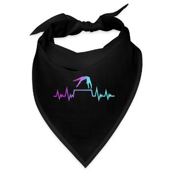 Turnen, Turnerin - Puls Herzschlag; Gymnastics - Bandana - Schwarz - Vorne