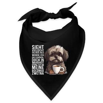 Ich denke an meine Bolonka Zwetna Hund Bolonka - Bandana - Schwarz - Vorne