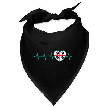 Pulse Herz Geschenk Sardinien Sardegna Italien - Bandana - Schwarz - Vorne