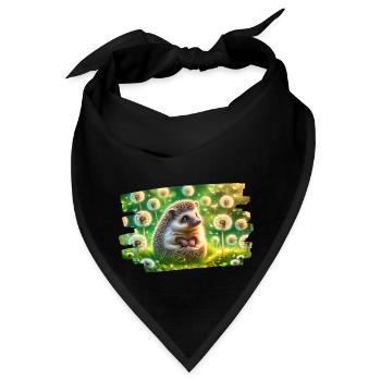 Charmanter Igel im Zauber der Sommerwiese - Bandana - Schwarz - Vorne