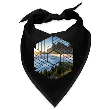 Dolomiten Berglandschaft Grafikdesign - Bandana - Schwarz - Vorne