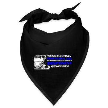 Trucker Brummi Fahrer Disponent Spruch Zugmaschine - Bandana - Schwarz - Vorne