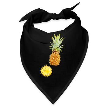 Ananas - Bandana - Schwarz - Vorne