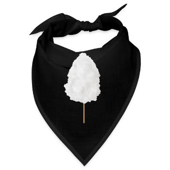 flauschige schneeweiße Zuckerwatte für Kirmes Fans - Bandana - Schwarz - Vorne