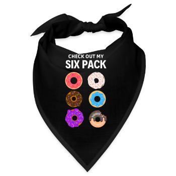 Schauen Sie sich mein Sixpack an. Sixpack-Donut - Bandana - Schwarz - Vorne