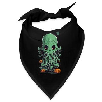 Niedliches Kawaii Cthulhu Halloween Design - Bandana - Schwarz - Vorne