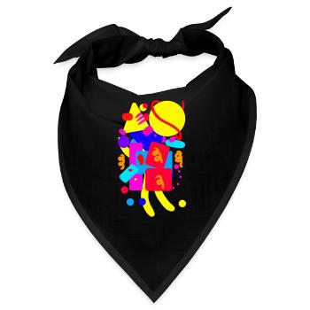 80s Design - Bandana - Schwarz - Vorne