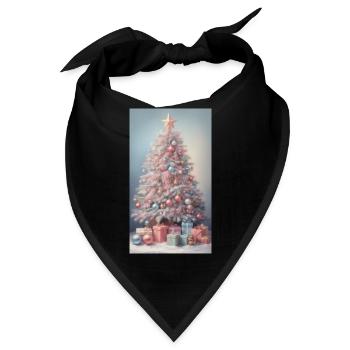 Weihnachtsbaum - Bandana - Schwarz - Vorne