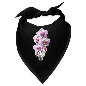 Orchidee - Bandana - Schwarz - Vorne