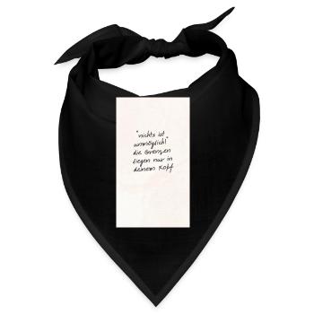 Motivationsspruch: nichts ist unmöglich - Bandana - Schwarz - Vorne