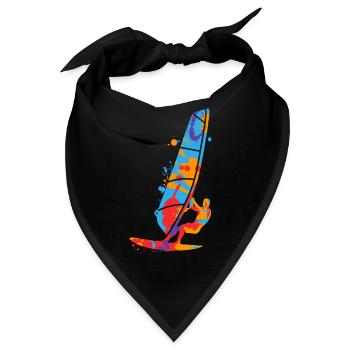 Windsurfen bunt Windsurfer Kinder Jungen Windsurf - Bandana - Schwarz - Vorne
