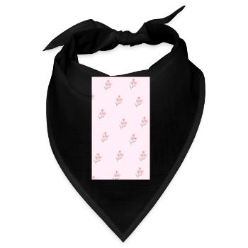 Pink Watercolor Blossom Bouquet - Bandana - Schwarz - Vorne