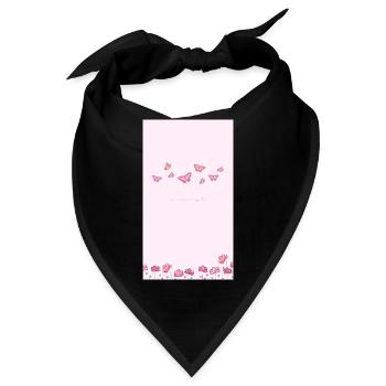 Pink Watercolor Blossom Bouquet - Bandana - Schwarz - Vorne