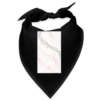 Pink Watercolor Blossom Bouquet - Bandana - Schwarz - Vorne