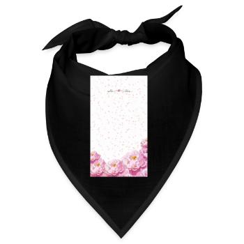 Pink Watercolor Blossom Bouquet - Bandana - Schwarz - Vorne