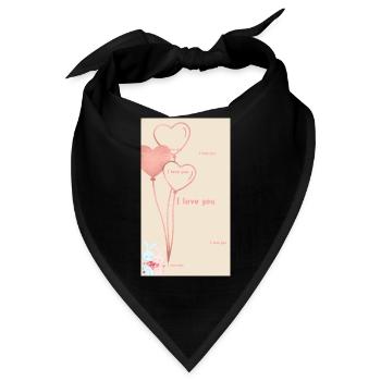 Pink Watercolor Blossom Bouquet - Bandana - Schwarz - Vorne