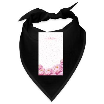 Pink Watercolor Blossom Bouquet - Bandana - Schwarz - Vorne