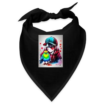 Farbe Papageienmädchen - Bandana - Schwarz - Vorne