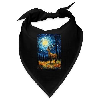 Hirsch - Bandana - Schwarz - Vorne