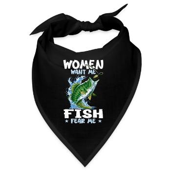 Frauen wollen mich, Fische, fürchten mich - Bandana - Schwarz - Vorne