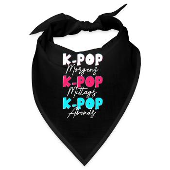 K-Pop Tag Koreapopmusik Südkorea Pop Mädchen - Bandana - Schwarz - Vorne