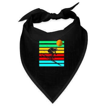skifahren Skigebiet Skispringen Skifahrer Geschenk - Bandana - Schwarz - Vorne