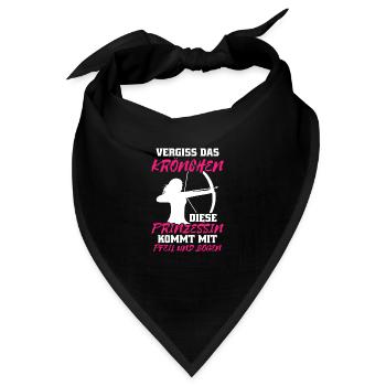 Prinzesin Pfeil Bogen Bogenschießen Bogenschütze - Bandana - Schwarz - Vorne