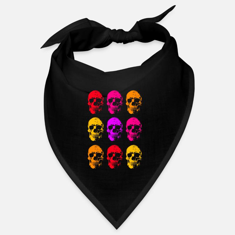 Colored Linear Skull Art Bandana