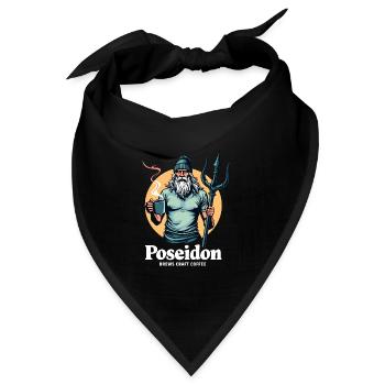Poseidon brews Craft Coffee! - Bandana - Schwarz - Vorne