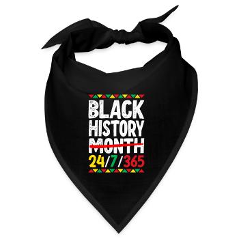 Black History Month 24/7/365 - Bandana - Schwarz - Vorne