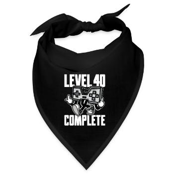 Level 40 Complete Geburtstagsgeschenk 40 Jahre - Bandana - Schwarz - Vorne