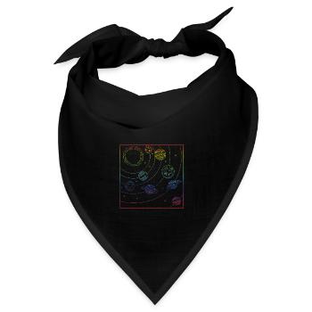 Buntes Universum-Planeten-Galaxie-Universum - Bandana - Schwarz - Vorne