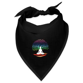 Yoga Lotus Baum Bunte Meditation Nirvana Zen - Bandana - Schwarz - Vorne