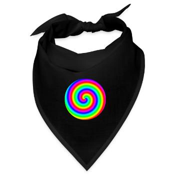3D Regenbogen Geschenkidee Röhre bunt Hypnose LGBT - Bandana - Schwarz - Vorne