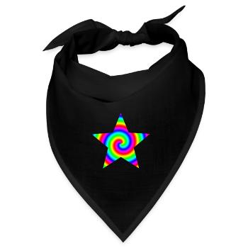 Stern Regenbogen Spirale Geschenkidee bunt - Bandana - Schwarz - Vorne