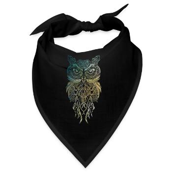 Eule - Bandana - Schwarz - Vorne