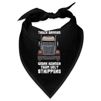 TRUCKER: Truck Drivers Work Harder - Bandana - Schwarz - Vorne