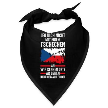 Tschechien Tscheche Tschechisches - Bandana - Schwarz - Vorne