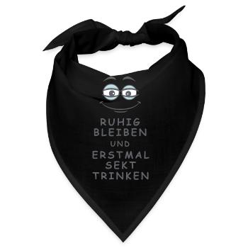Sekt trinken - Bandana - Schwarz - Vorne