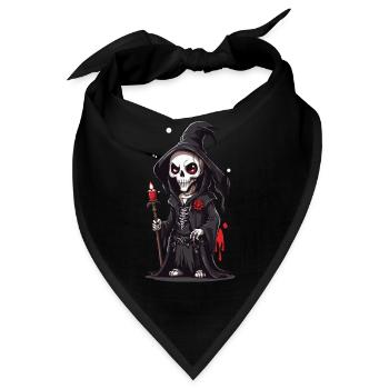 Halloween Skelett Magier Cartoon Magie - Bandana - Schwarz - Vorne