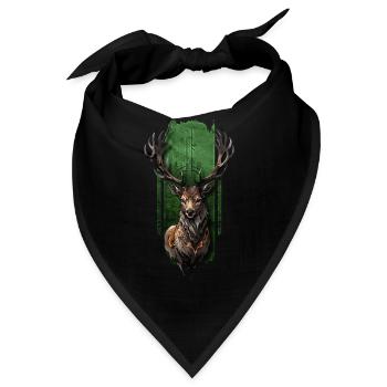 Königlicher Hirsch - Bandana - Schwarz - Vorne