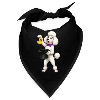 Pudel-Magier-Enten-Trick-Design - Bandana - Schwarz - Vorne