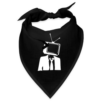 Tv Fernseher als Kopf - Bandana - Schwarz - Vorne