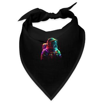 Outer Space Line Art Bunte Spaß Spaceman - Bandana - Schwarz - Vorne