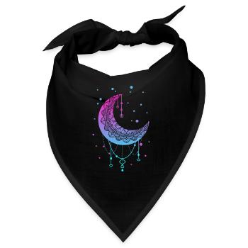 Kawaii Bunte Pastel Goth Moon - Bandana - Schwarz - Vorne
