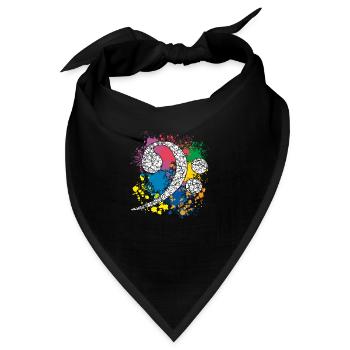 Bassschlüssel auf Farbklecksen - Bandana - Schwarz - Vorne