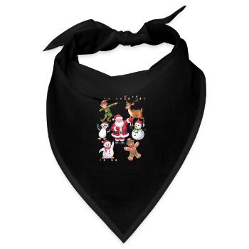 Dabbing Santa Elf Friends Christmas Squad Pyjama - Bandana - Schwarz - Vorne