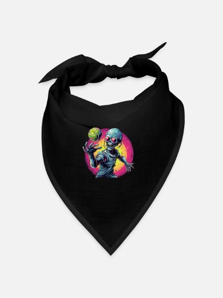 Alien for Halloween: Basketball & Tennis Ball Adventure - Bandana - noir - Devant