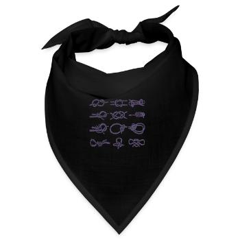 Sammlung von Segelknoten - Palstek, Schotstek, - Bandana - Schwarz - Vorne