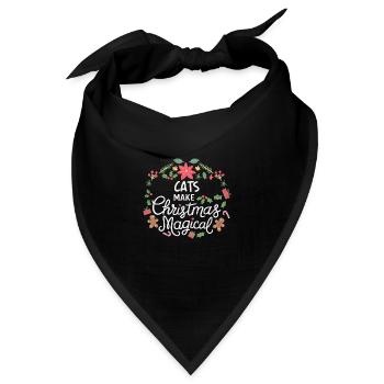 Katzen machen Weihnachten zu einem magischen Fest - Bandana - Schwarz - Vorne